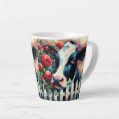 Holstein Cow Picket Fence Rote Rosen Black Red Milchtasse (Rechte Ecke)
