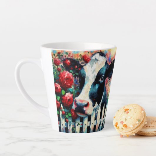 Holstein Cow Picket Fence Rote Rosen Black Red Milchtasse (Beispiel)