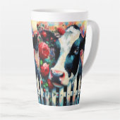Holstein Cow Picket Fence Rote Rosen Black Red Milchtasse (Rechte Ecke)