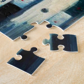 Holstein Cow Picket Fence Rote Rosen Black Red Puzzle (Seite)