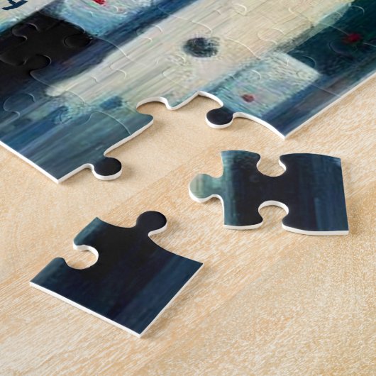 Holstein Cow Picket Fence Rote Rosen Black Red Puzzle (Seite)