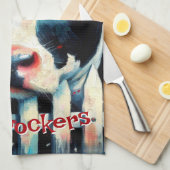 Holstein Cow Picket Fence Rote Rosen Personalisier Geschirrtuch (Viertel Falte)