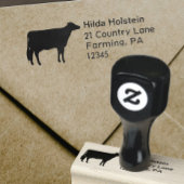 Holstein Cow Silhouette Custom Rücksendeadresse Gummistempel