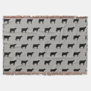 Holstein Cow Silhouette Pattern Throw Blanket Decke