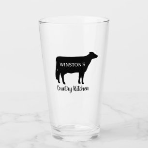 Holstein Cow Silhouette Personalisiert Country Far Glas