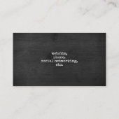 Holstein Cow Silhouette Rustikaler Stil Visitenkarte (Rückseite)