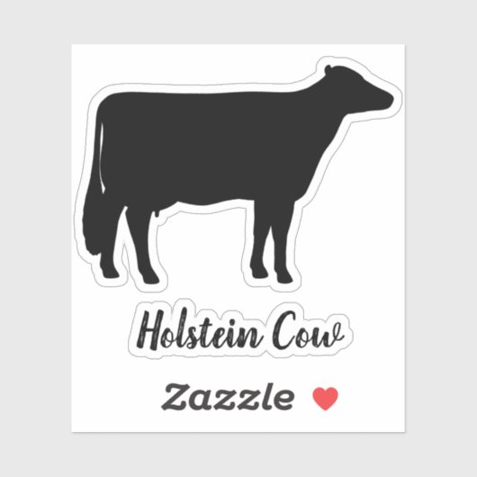 Holstein Cow Silhouette Vinyl Sticker (Blatt)