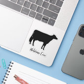 Holstein Cow Silhouette Vinyl Sticker (Laptop mit iPhone)