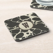 Holstein Cowhide Kuh verstecktes Muster Getränkeuntersetzer (Linke Seite)