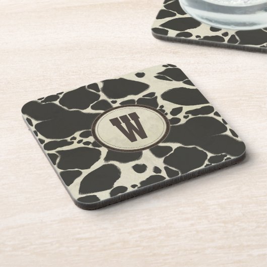 Holstein Cowhide Kuh verstecktes Muster Getränkeuntersetzer (Linke Seite)