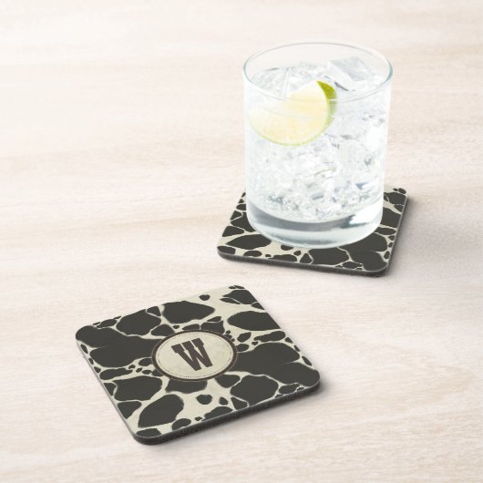 Holstein Cowhide Kuh verstecktes Muster Getränkeuntersetzer (Rechte Seite)