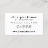 Holstein Dairy Cattle Farm Visitenkarte (Rückseite)