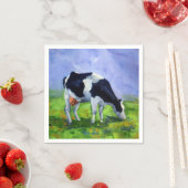 Holstein Dairy Cow, Bauer, Cattleman, Malerei Serviette (Beispiel)