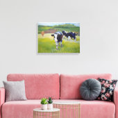 Holstein Friesian Cows and Landscape Painting Leinwanddruck (Insitu (Wohnzimmer))