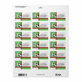 Holstein Holiday Niedliche Weihnachtskuh Cartoon C Adressaufkleber (Vorne)