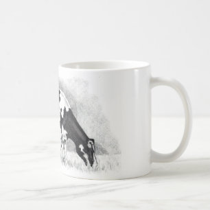 Holstein-Kuh: Bleistift-Zeichnen: Bauernhof, Land Kaffeetasse