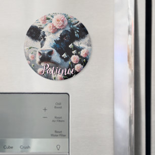 Holstein-Kuh-Blumen-Bauernhaus-Personalized Magnet