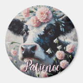 Holstein-Kuh-Blumen-Bauernhaus-Personalized Magnet (Vorne)