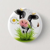 Holstein-Kuh im Gras Button (Vorderseite)