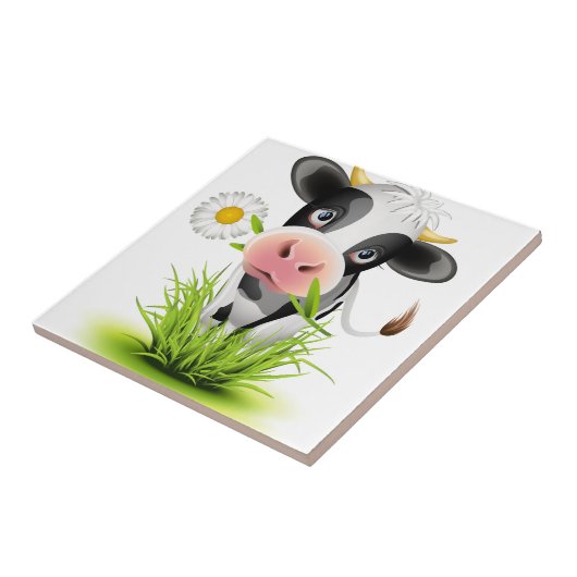 Holstein-Kuh im Gras Fliese (Seite)