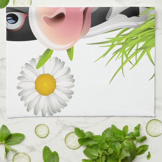 Holstein-Kuh im Gras Geschirrtuch (Gefaltet)