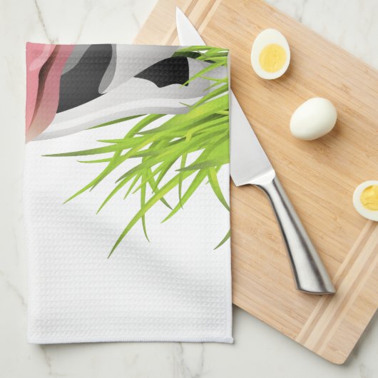 Holstein-Kuh im Gras Geschirrtuch (Viertel Falte)