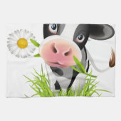 Holstein-Kuh im Gras Geschirrtuch (Horizontal)