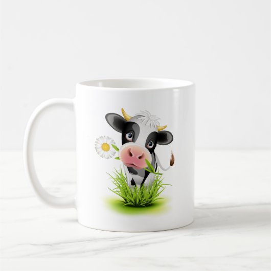 Holstein-Kuh im Gras Kaffeetasse (Links)