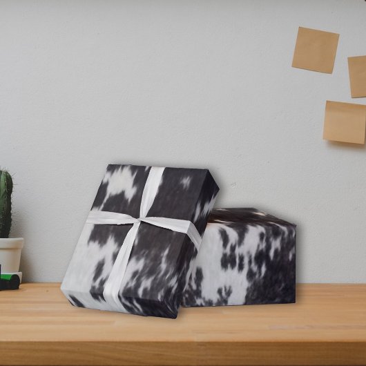 Holstein Kuh Imitate Leather Natural Heck Geschenkpapier