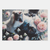 Holstein Kuh in Blume Bauernhof Geschenkpapier Set (Vorderseite)