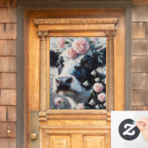 Holstein Kuh in Blume Bauernhof Malerei