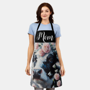 Holstein Kuh in Blume Bauernhof Malerei Schürze