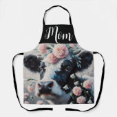 Holstein Kuh in Blume Bauernhof Malerei Schürze (Vorderseite)