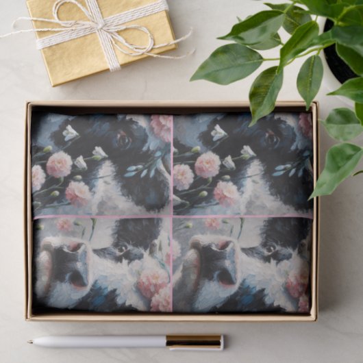 Holstein Kuh in Blume Bauernhof Seidenpapier (Geschenk)