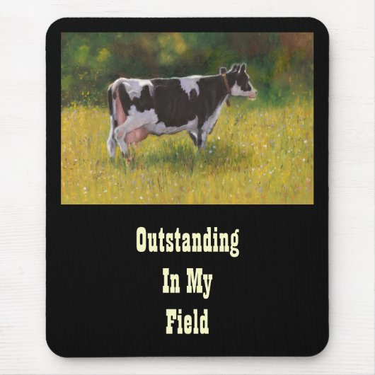 Holstein-Kuh, malend HERVORRAGEND AUF dem GEBIET: Mousepad (Vorne)