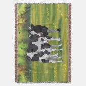 Holstein Kuh & Niedliches Kalb im Sommer Weide Decke (Vorderseite Vertikal)