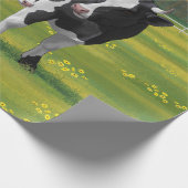 Holstein Kuh & Niedliches Kalb im Sommer Weide Geschenkpapier (Ecke)