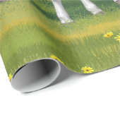 Holstein Kuh & Niedliches Kalb im Sommer Weide Geschenkpapier (Rolleneckpunkt)