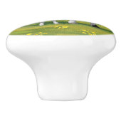 Holstein Kuh & Niedliches Kalb im Sommer Weide Keramikknauf (Seitenansicht)