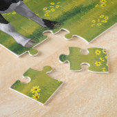 Holstein Kuh & Niedliches Kalb im Sommer Weide Puzzle (Seite)