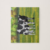Holstein Kuh & Niedliches Kalb im Sommer Weide Puzzle (Vertikal)