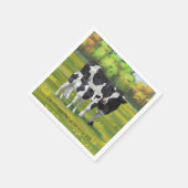 Holstein Kuh & Niedliches Kalb im Sommer Weide Serviette (Ecke)
