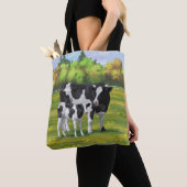 Holstein Kuh & Niedliches Kalb im Sommer Weide Tasche (Von Nahem)