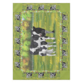 Holstein Kuh & Niedliches Kalb im Sommer Weide Tischdecke (Vorderseite)