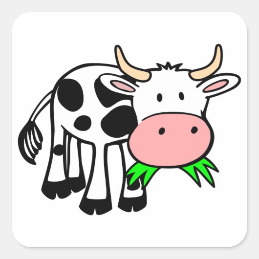 Holstein Kuh Quadratischer Aufkleber (Vorderseite)