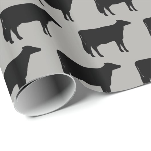 Holstein-Kuh-Silhouette-Muster Geschenkpapier (Rolleneckpunkt)