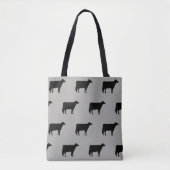 Holstein-Kuh-Silhouette-Muster grau und schwarz Tasche (Vorderseite)