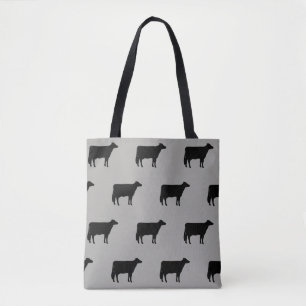 Holstein-Kuh-Silhouette-Muster grau und schwarz Tasche