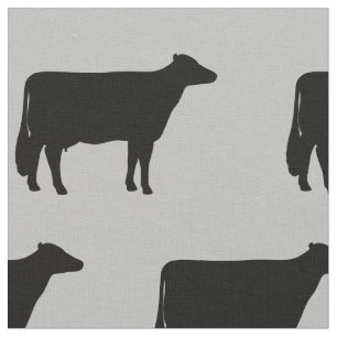 Holstein-Kuh-Silhouette-Muster-Schwarzes und Grau Stoff