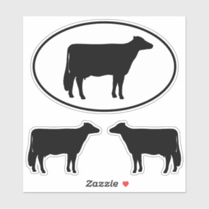 Holstein-Kuh-Silhouette-Vinylaufkleber-Set Aufkleber